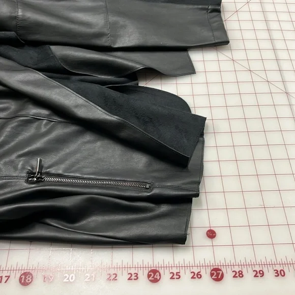 BAGATELLE Faux Leather & Suede Waterfall Minimalist Rib SLV Urban Chic Jacket 2X - Picture 16 of 16